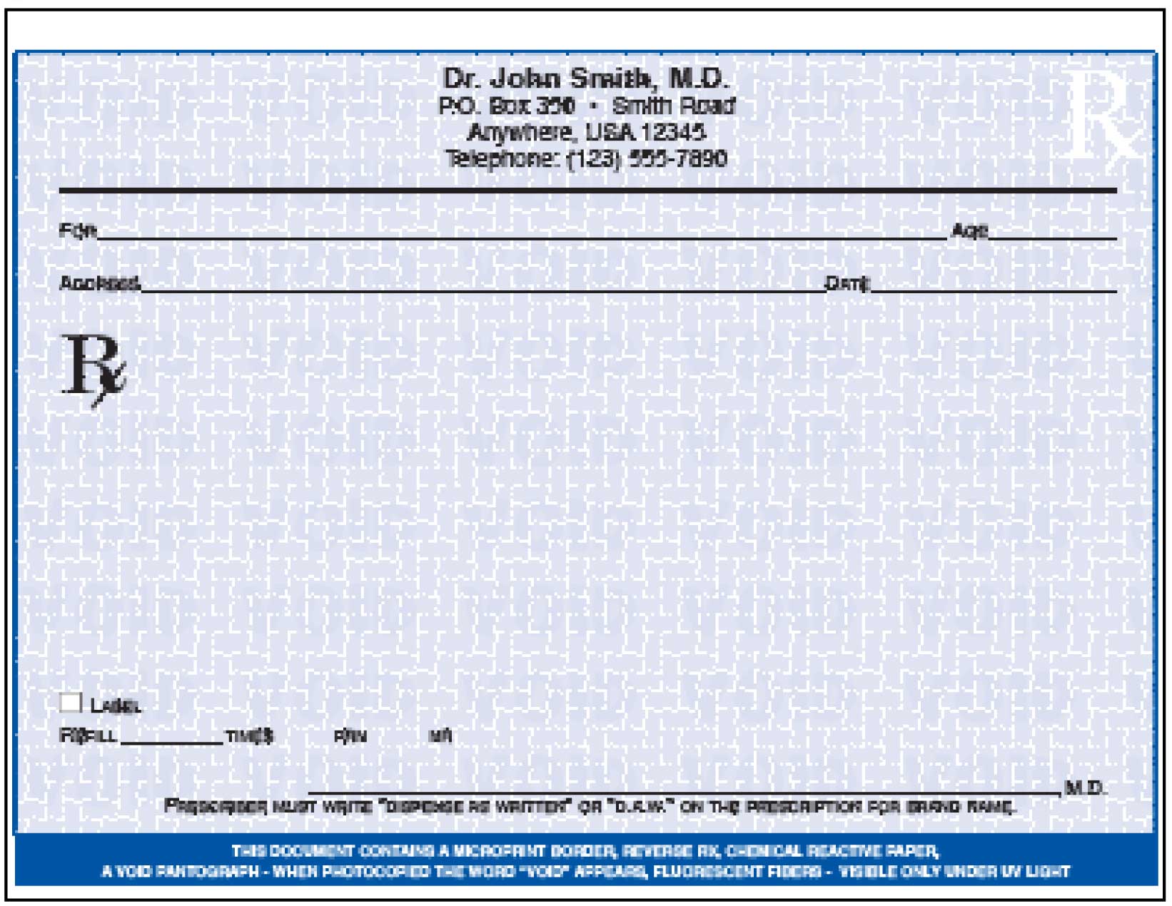 Free prescription pad template