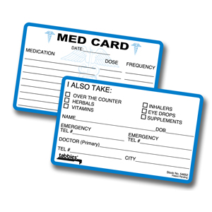 Medication Card Med Card