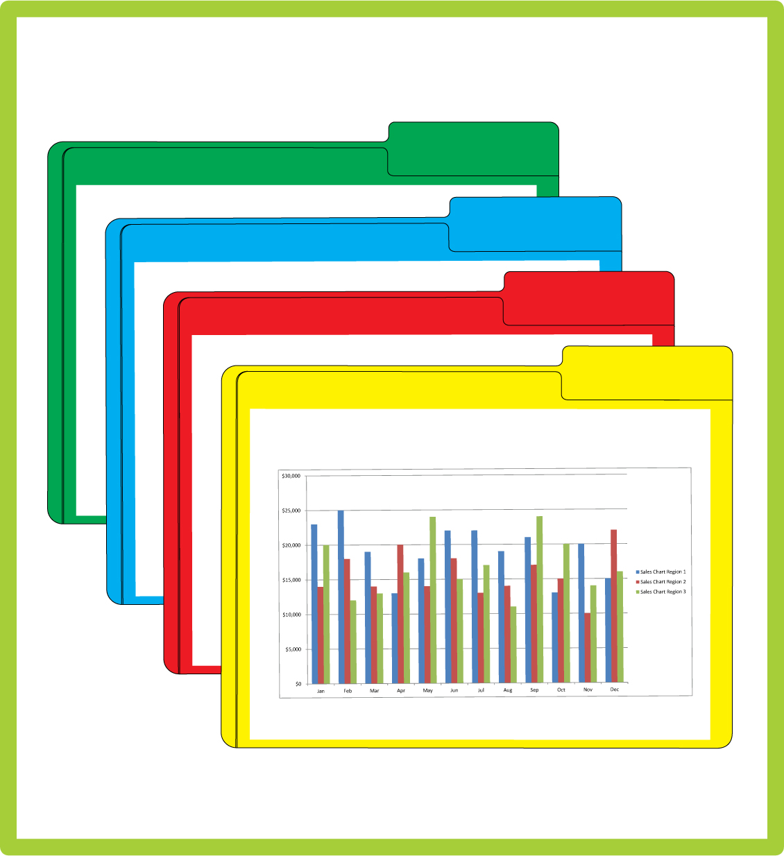 Paperwork arranger, top tab, letter sized